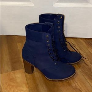 Womens Timberland Navy Nubuck High Heel Bootie